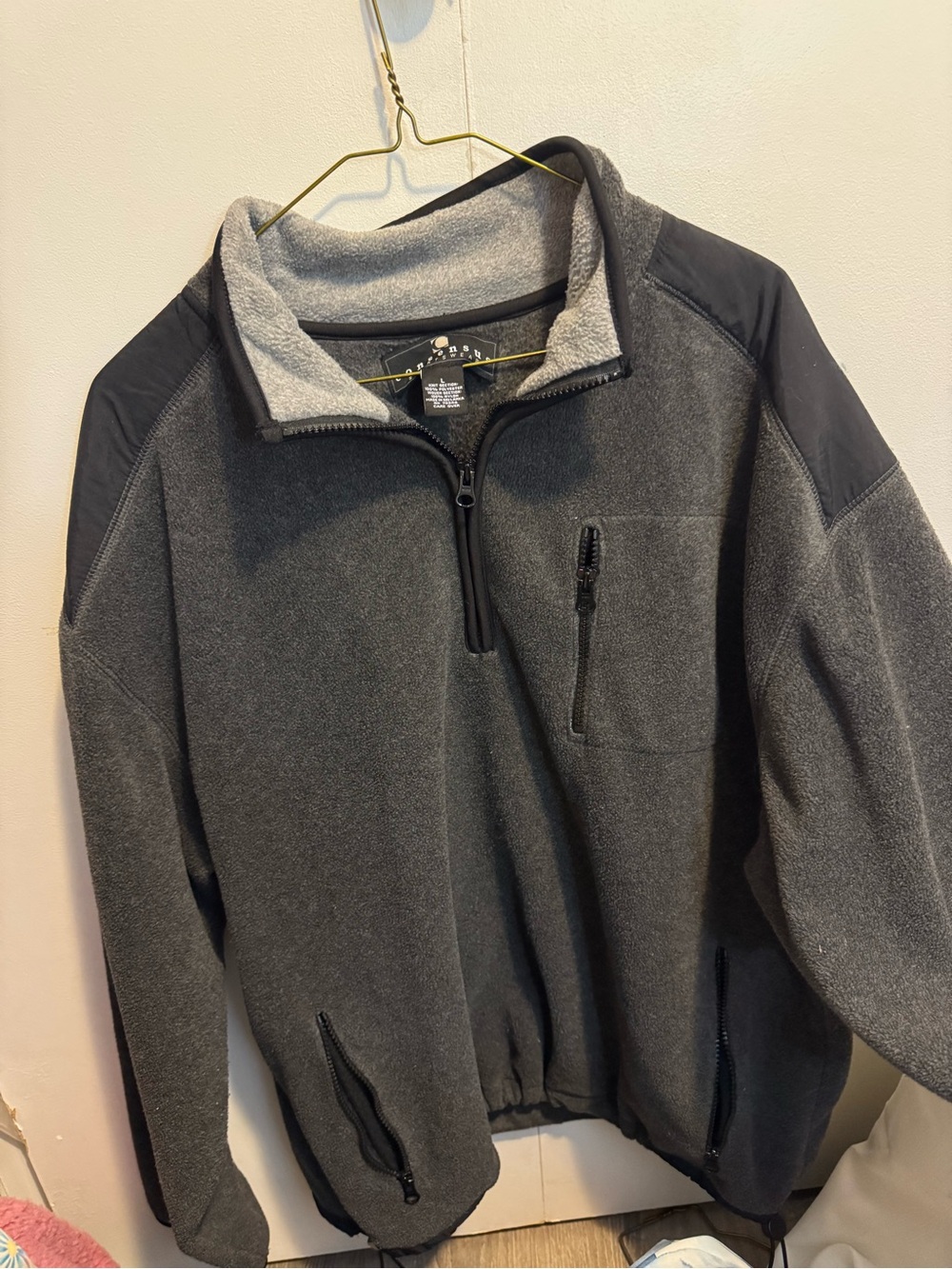 Men's Charcoal Quarter-Zip Fleece Pullover